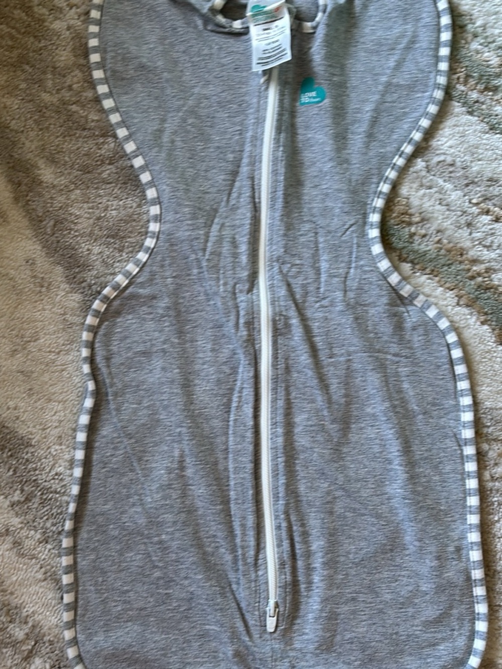 Love to Dream Grey Swaddle One-Piece with Zip Closure